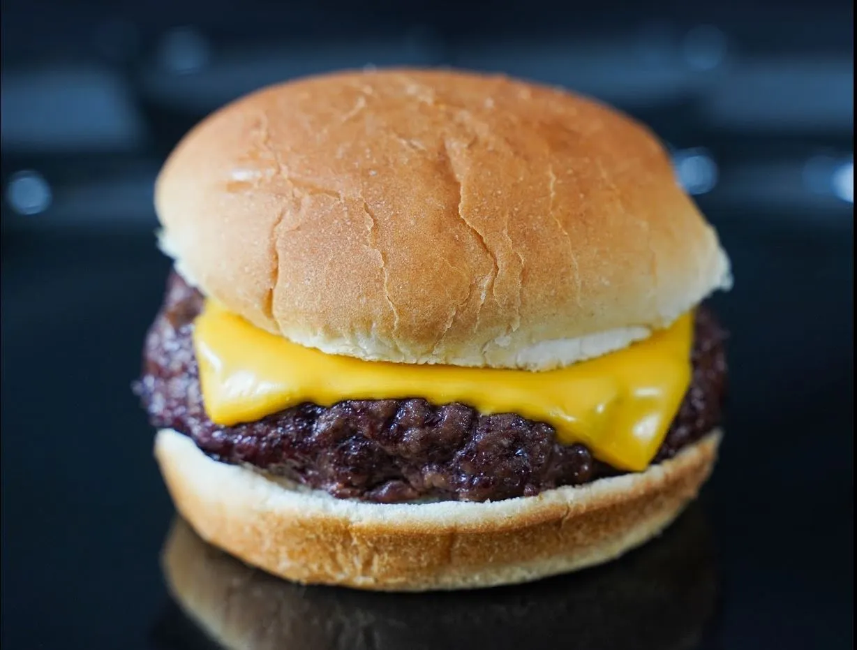 Juicy burger ready for a tailgate